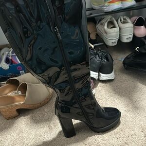 Women’s over the knee platform boots, size 8